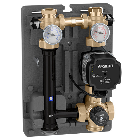 Caleffi 166 HydroMixer Pump & Valve Mixing Unit Adjustable TemperatureDual Line With 15-58 Pump On Right (166600A)