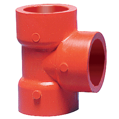 2" Tee, Socket, Red, PVDF, Schedule 80
