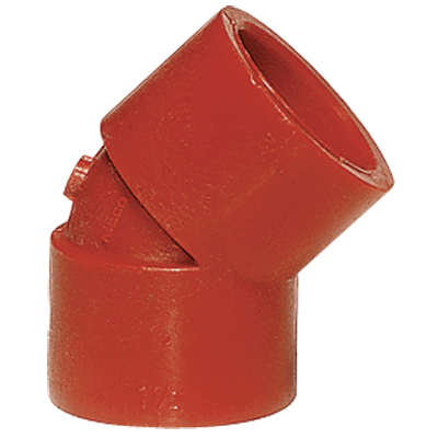 3/4" 45° Elbow, Socket, Red, PVDF, Schedule 80