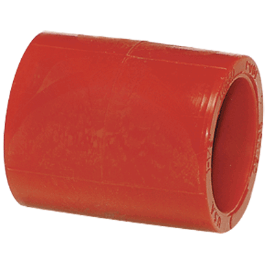 1" Coupling, Socket, Red, PVDF, Schedule 80
