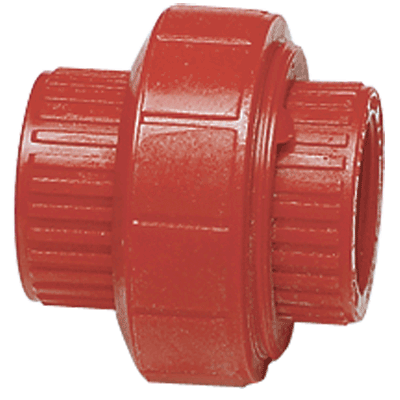 3/4" Union, Threaded, Red, PVDF, FKM Seal, Schedule 80