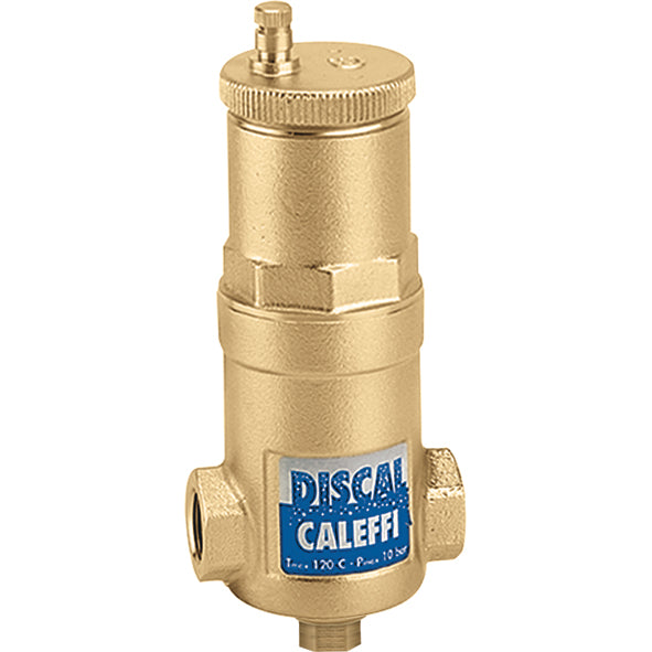 3/4" Caleffi 551 DISCAL Compact Air Separator with Service Check Valve FNPT (551003AC)
