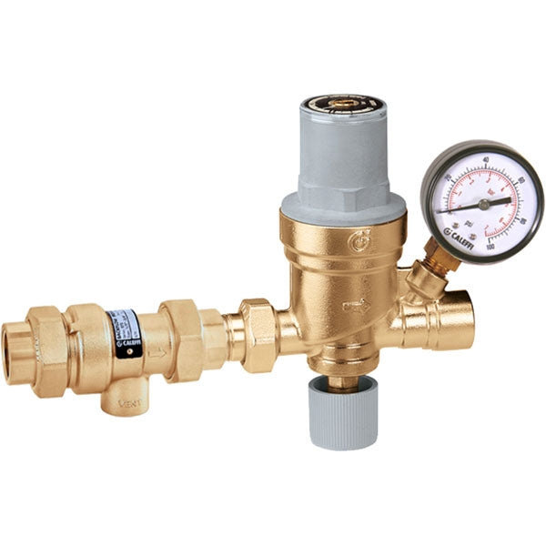 1/2" Backflow Preventer 573 Sweat Inlet x 1/2" NPT Outlet 573 & AutoFill Combination w/ Pressure Gauge (573019A)