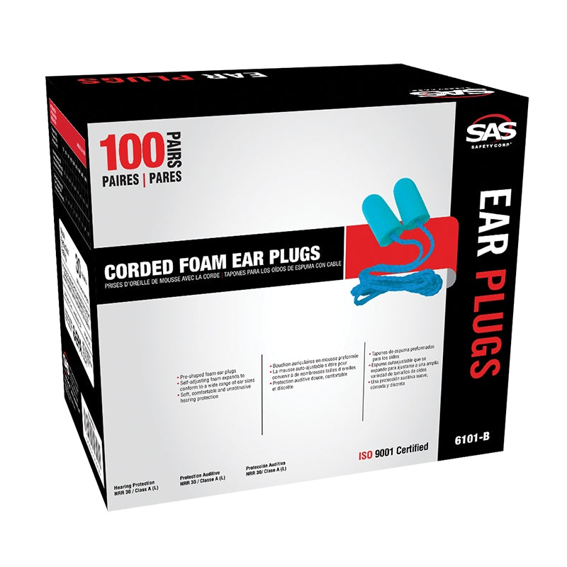 Corded Foam Ear Plugs - 100/Box