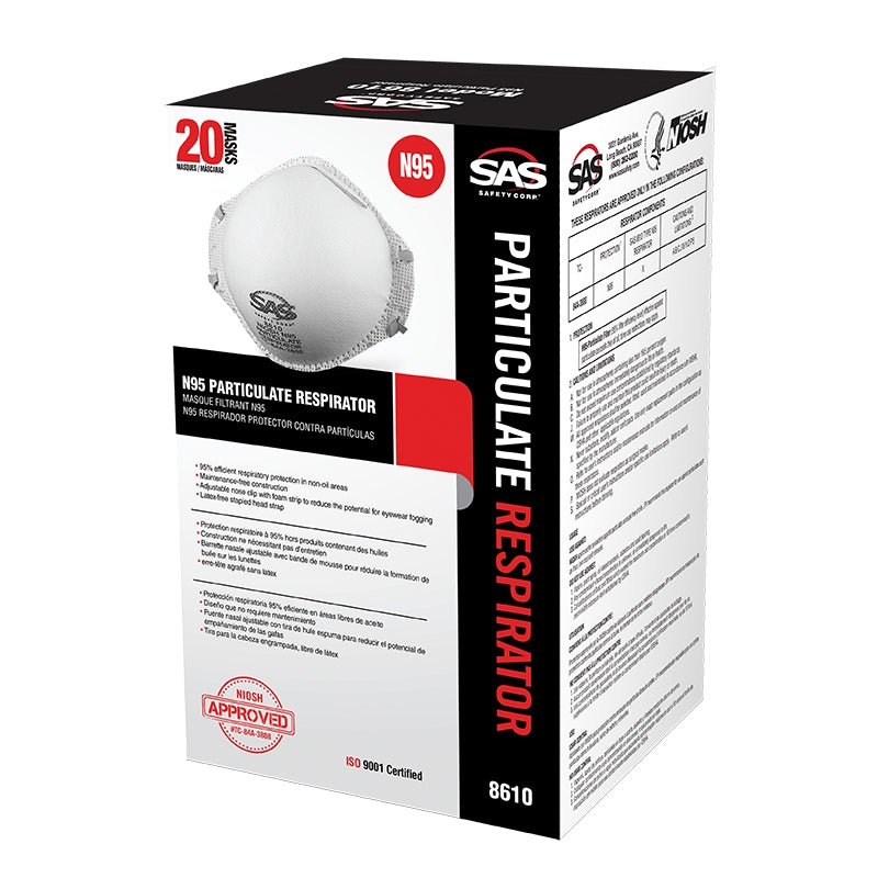 N95 SAS Safety Particulate Respirator 20/box