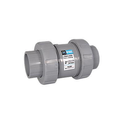 1" Hayward Series TC True Union Check Valve, Socket & Threaded End Connections, CPVC Body, FPM Seats and O-Rings, 235 psi @ 70 °F, Sure Block Design