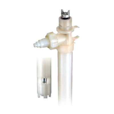 Series PF Drum Pump, 2.00" PVDF Tube, 1" Hose Barb Discharge, Alloy 625 Shaft, FKM O-Ring, 40" Tube Length, 1.8 Maximum Specific Gravity