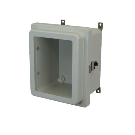 10x8x4 NEMA 4X Fiberglass Enclosure Raised Quick-Release Latch Hinged Cover Window