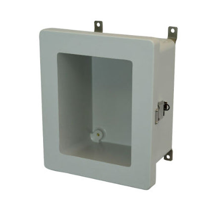 10x8x6 NEMA 4X Fiberglass Enclosure Quick-Release Latch Hinged Cover Window