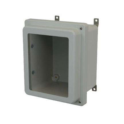 10x8x6 NEMA 4X Fiberglass Enclosure Raised Hinged Screw Cover Window