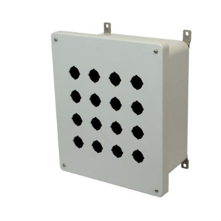 12x10x6 NEMA 4X Fiberglass Enclosure Lift-Off Screw Cover 16 PB Cutouts 30.5MM