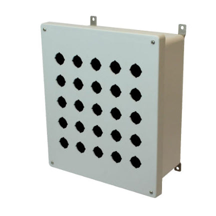 14x12x6 NEMA 4X Fiberglass Enclosure Lift-Off Screw Cover 25 PB Cutouts 30.5MM