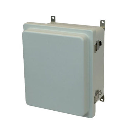 14x12x6 NEMA 4X Fiberglass Enclosure Raised Quick-Release Latch Hinged Cover