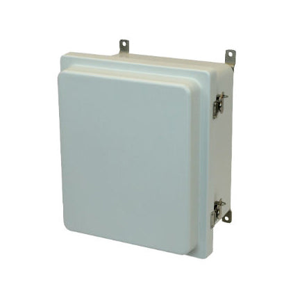 14x12x6 NEMA 4X Fiberglass Enclosure Raised Twist Latch Hinged Cover
