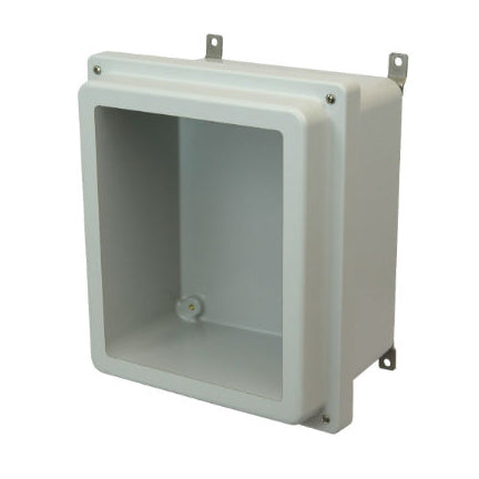 14x12x6 NEMA 4X Fiberglass Enclosure Raised Lift-Off Screw Cover Window