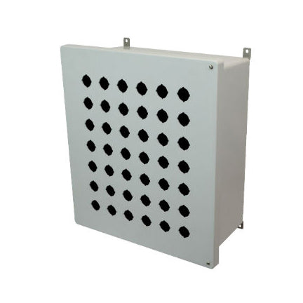 18x16x8 NEMA 4X Fiberglass Enclosure Hinged Screw Cover 42 PB Cutouts 30.5MM