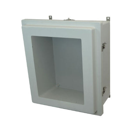 18x16x8 NEMA 4X Fiberglass Enclosure Raised Twist Latch Hinged Cover Window