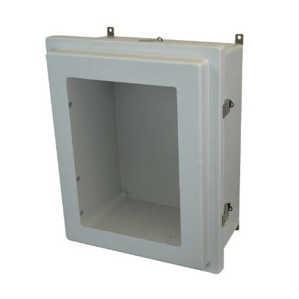 20x16x8 NEMA 4X Fiberglass Enclosure Raised Quick-Release Latch Hinged Cover Window