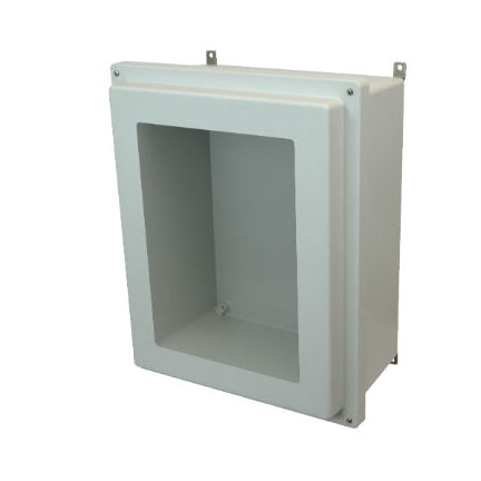 20x16x8 NEMA 4X Fiberglass Enclosure Raised Lift-Off Screw Cover Window