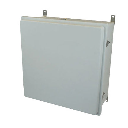 24x24x8 NEMA 4X Fiberglass Enclosure Raised Quick-Release Latch Hinged Cover
