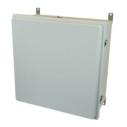 24x24x8 NEMA 4X Fiberglass Enclosure Raised Twist Latch Hinged Cover