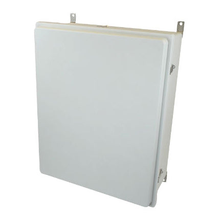 30x24x8 NEMA 4X Fiberglass Enclosure Raised Quick-Release Latch Hinged Cover