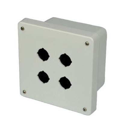 6x6x4 NEMA 4X Fiberglass Enclosure Lift-Off Screw Cover 4 PB Cutouts 30.5MM