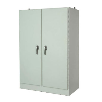 72x49x25 NEMA 4X Free-Standing Double Door Fiberglass Enclosure 3-PT Latching Handle