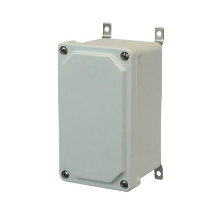 7x4x3 NEMA 4X JUNC Fiberglass Enclosure Lift-Off Screw Cover SS Mounting Feet