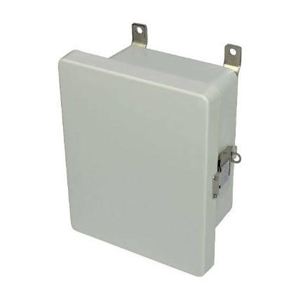 8x6x4 NEMA 4X Fiberglass Enclosure Quick-Release Latch Hinged Cover