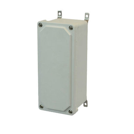 9x4x3 NEMA 4X JUNC Fiberglass Enclosure Lift-Off Screw Cover SS Mounting Feet