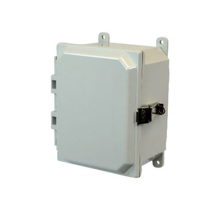 10x8x4 NEMA 4X Polycarbonate ENCL Quick-Release Latch Hinged Cover FOOT MOUNT