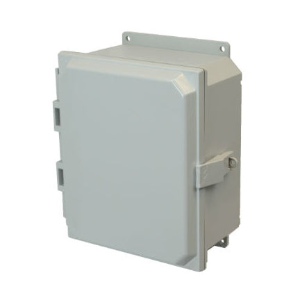 10x8x4 NEMA 4X Polycarbonate ENCL NONMETAL Latch Hinged Cover FLANGE MOUNT