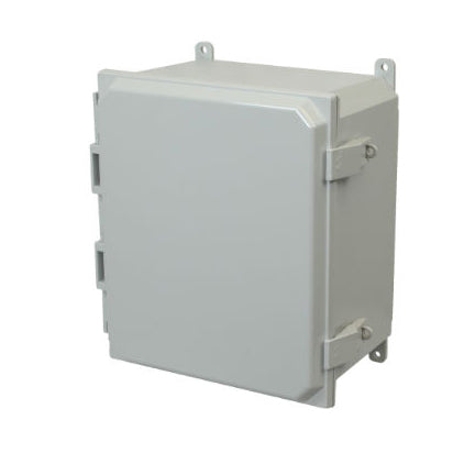 12x10x6 NEMA 4X Polycarbonate ENCL NONMETAL Latch Hinged Cover FOOT MOUNT
