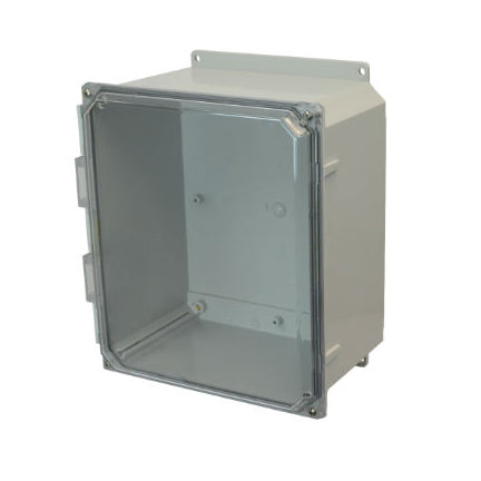 14x12x6 NEMA 4X Polycarbonate ENCL CLEAR Lift-Off Screw Cover FLANGE MOUNT