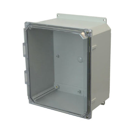 14x12x6 NEMA 4X Polycarbonate ENCL CLEAR Hinged Screw Cover FLANGE MOUNT