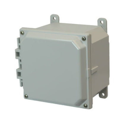 6x6x4 NEMA 4X Polycarbonate ENCL Lift-Off Screw Cover FOOT MOUNT