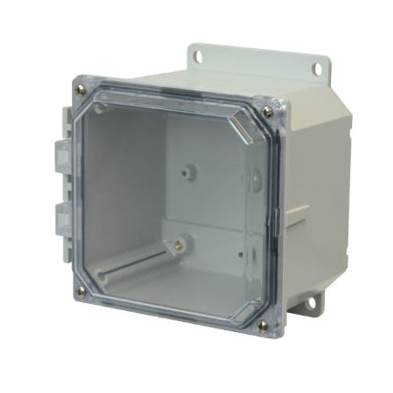 6x6x4 NEMA 4X Polycarbonate ENCL CLEAR Lift-Off Screw Cover FLANGE MOUNT