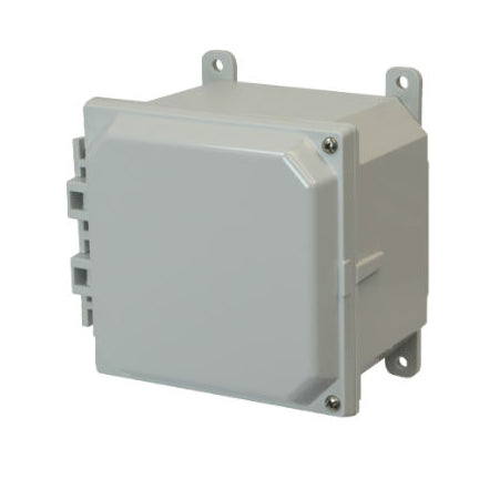 6x6x4 NEMA 4X Polycarbonate ENCL Hinged Screw Cover FOOT MOUNT