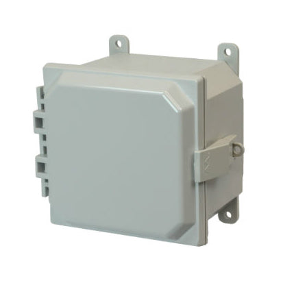 6x6x4 NEMA 4X Polycarbonate ENCL NONMETAL Latch Hinged Cover FOOT MOUNT