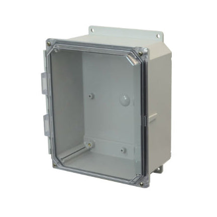 8x6x4 NEMA 4X Polycarbonate ENCL CLEAR Lift-Off Screw Cover FLANGE MOUNT