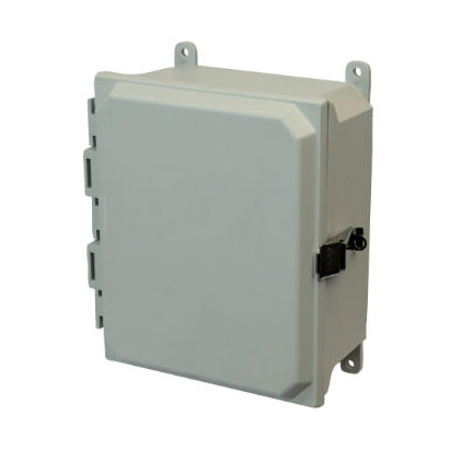 10x8x4 NEMA 4X Fiberglass Enclosure Quick-Release Latch Hinged Cover FOOT MOUNT