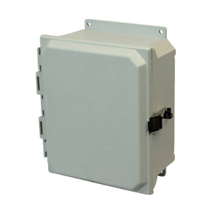 10x8x4 NEMA 4X Fiberglass Enclosure Quick-Release Latch Hinged Cover FLANGE MOUNT