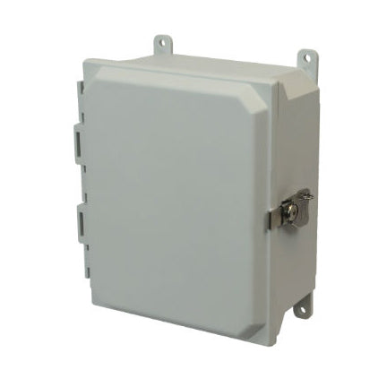 10x8x4 NEMA 4X Fiberglass Enclosure Twist Latch Hinged Cover FOOT MOUNT