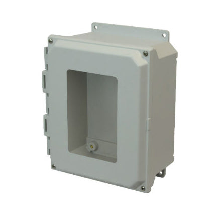 10x8x4 NEMA 4X Fiberglass Enclosure Lift-Off Screw Cover Window FLANGE MOUNT