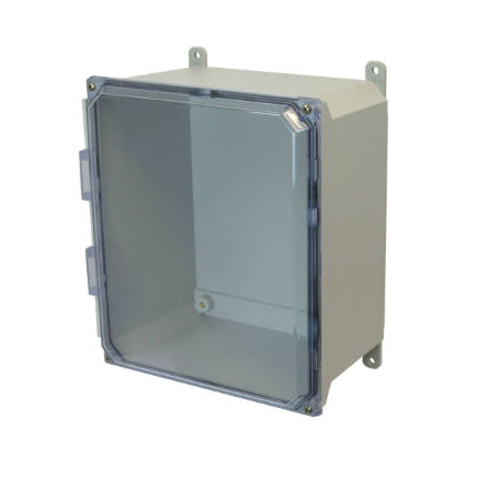 12x10x6 NEMA 4X Fiberglass Enclosure CLEAR Lift-Off Screw Cover FOOT MOUNT