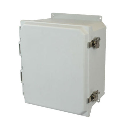 12x10x6 NEMA 4X Fiberglass Enclosure Twist Latch Hinged Cover FLANGE MOUNT