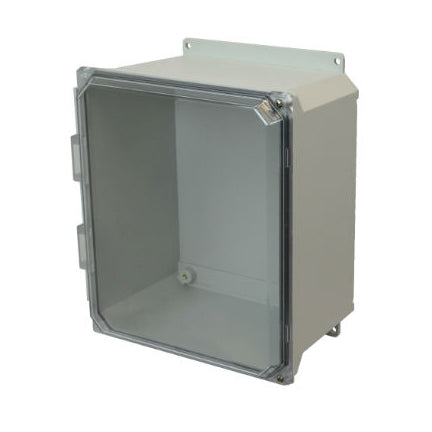 16x14x8 NEMA 4X Fiberglass Enclosure CLEAR Hinged Screw Cover FLANGE MOUNT