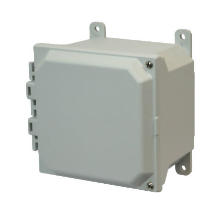 6x6x4 NEMA 4X Fiberglass Enclosure Hinged Screw Cover FOOT MOUNT