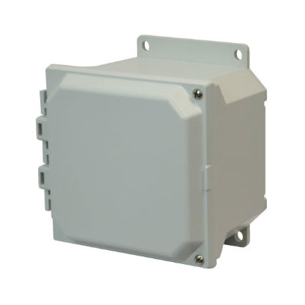 6x6x4 NEMA 4X Fiberglass Enclosure Hinged Screw Cover FLANGE MOUNT